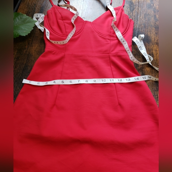 US4/ Princess Polly Novella mini red bustier balconette dress - Picture 7 of 12